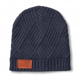 Custom Leeman Trellis Knit Beanie - Heather navy